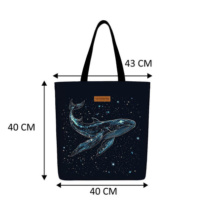 Cosmic Whale Wide Tote Bags