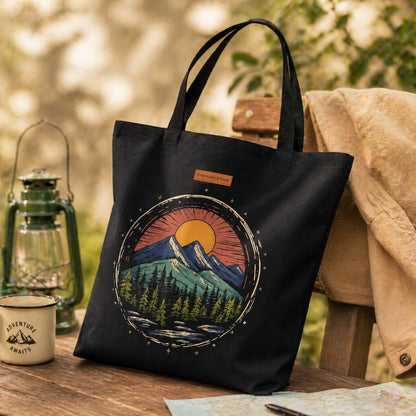 Rising Sun Wide Tote Bags