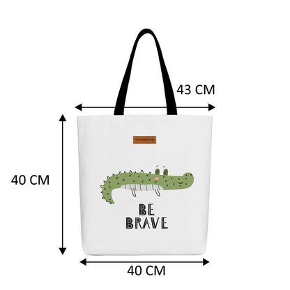 Be Brave Croc Wide Tote Bags