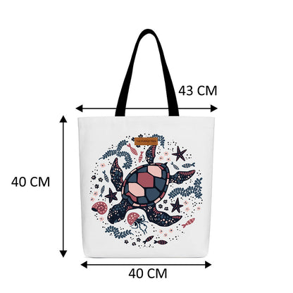 Turtle Mania Wide Tote Bags