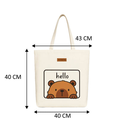 Hello Bear Wide Tote Bags