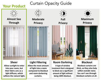 Cotton Linen Sheer Curtain Panels